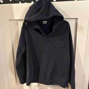 Oobe Brand Navy Hooded pullover button chest pocket  large